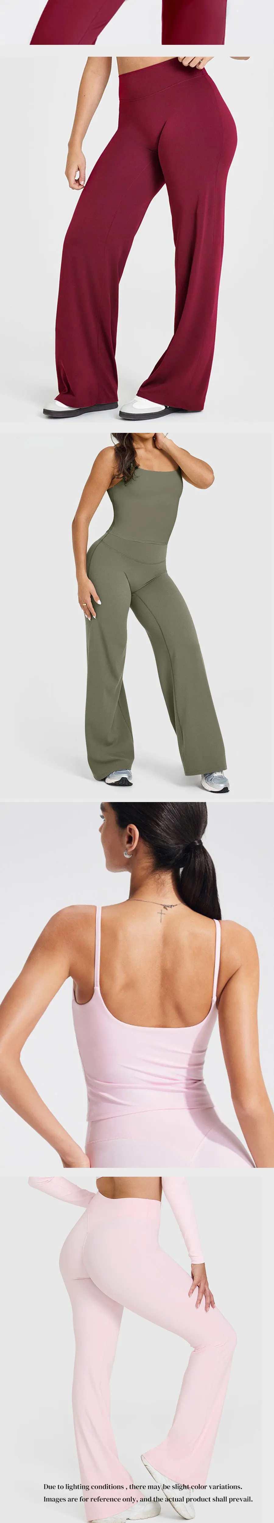 2-teiliges Fitness-Set für Damen: Gerade geschnittene Leggings & langes Trägertop mit integriertem BH – Trainingskleidung – Detail 5