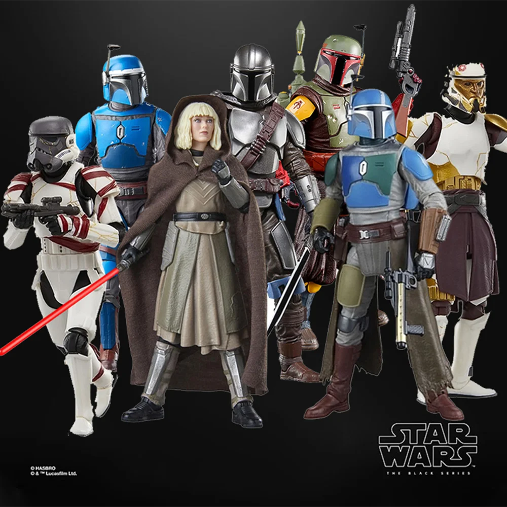 Star Wars de la serie negra de 6 pulgadas: Ahsoka Capitán Enoch y Night Trooper/Shin Hati/Boba Fett/figura de acción mandaloriana, juguete para coleccionar