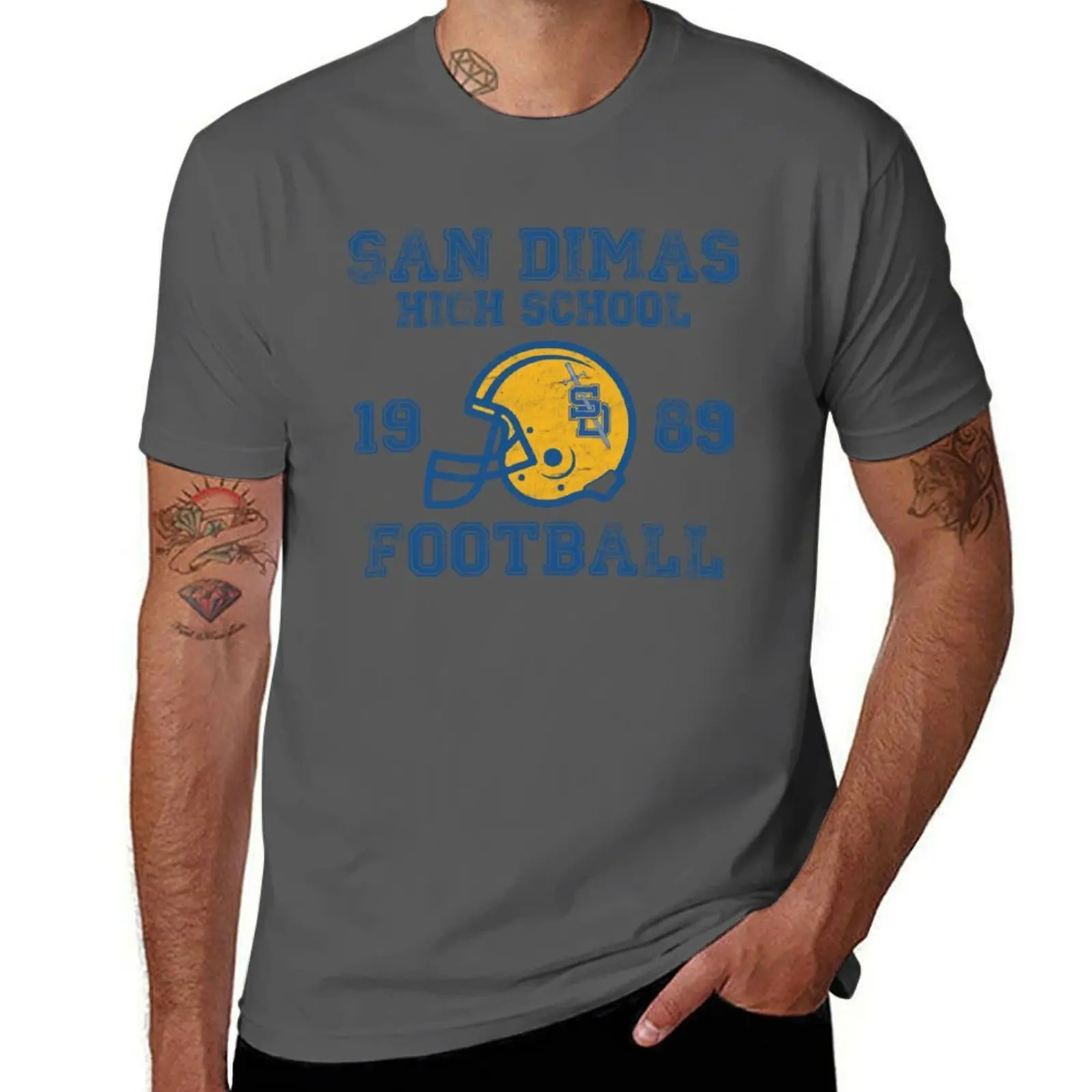 Camiseta de fútbol de la escuela secundaria San Dimas, camiseta de color liso de talla grande