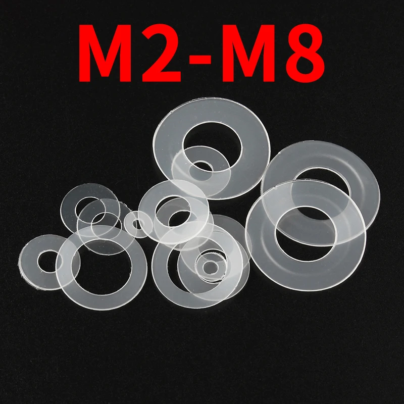 M2 M3  M4  M5 M6 M6.5 M8 Nylon Gasket Insulating Wear-Resistant Flat Washer White Round Plastic Hard Plastic Ultra-Thin Gasket