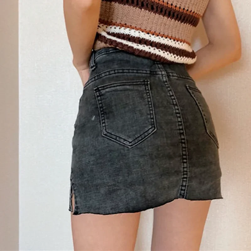 

Skirts Women Mini Retro Denim Casual Vintage Street BF Style Club Chic Stylish Autumn Slim Ladies A-line Vacation Aesthetic Kpop