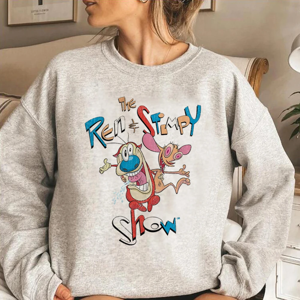 Ren And Stimpy hoodies women streetwear harajuku Winter  aesthetic clothes female graphic clothing