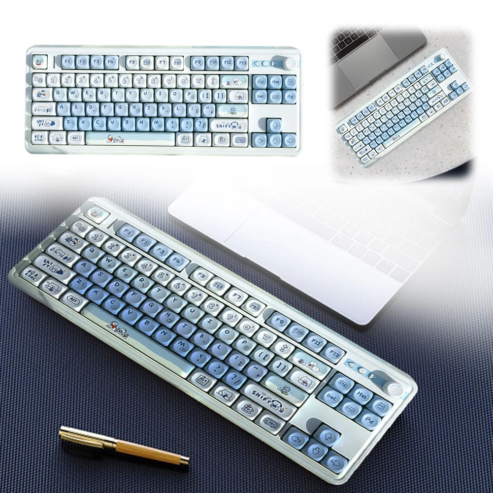 131 مفتاح الشتاء الدب PBT Keycap MOA الملف الشخصي التسامي Keycap لطيف MOA الشخصي كيكابس DIY بها بنفسك لوحة مفاتيح الألعاب الميكانيكية المخصصة