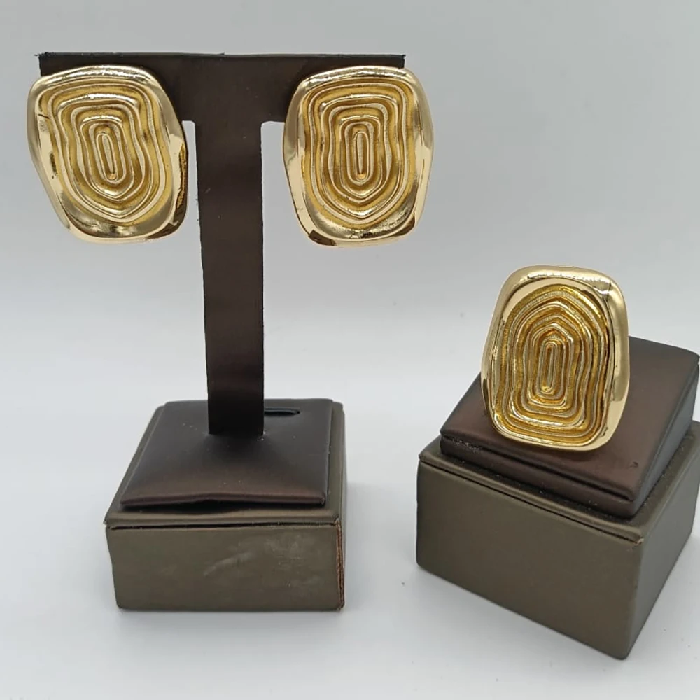 YM Gold Plated Hoop Earring and Ring Set 5