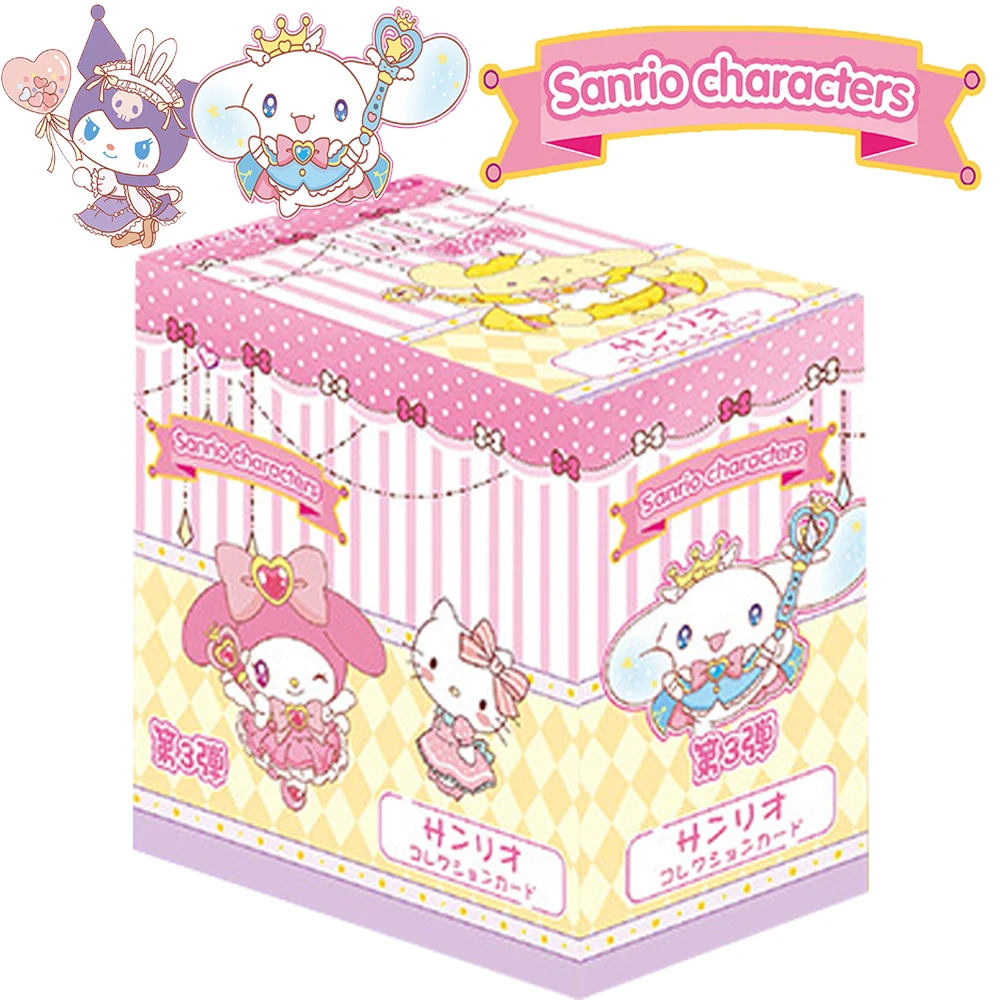 Sanrio Characters Collection Cards for Kids Kawaii Kuromi Hello Kitty My Melody Cinnamoroll Anime Peripherals Trading Cards Gift