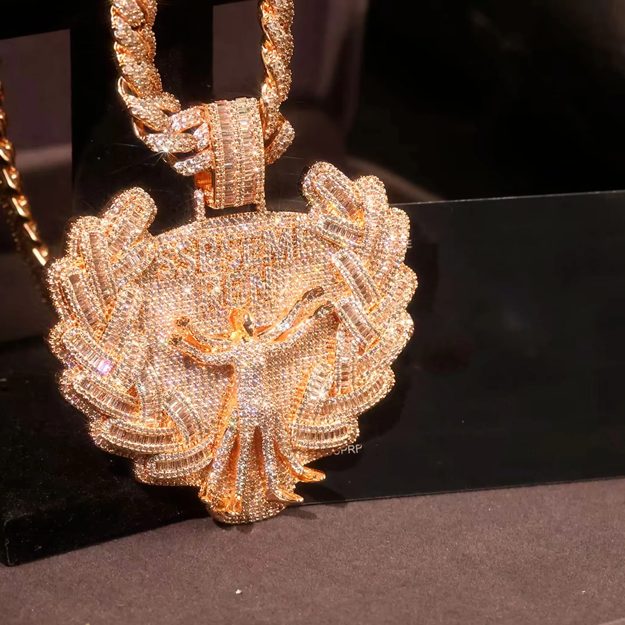 LYEE CYEE Luxury Shining Jesus Wings Hip Hop Style Pendant Can be Paired with Cuban Chain Necklace Street Party Accessories Fashion Charm Jewelry Men's and Women's Anniversary Gifts Valentine's Day Gifts Birthday/Festival Jewelry Unique Jewelry