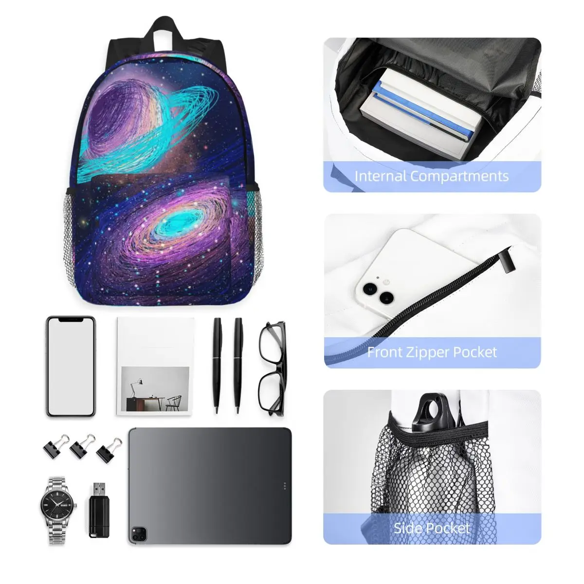 Cloak Galaxy Universe Planets Backpack Hot Sale Daypack Large Capacity Boys Girls BookBag Shoulder Bags for Men Women School Bag