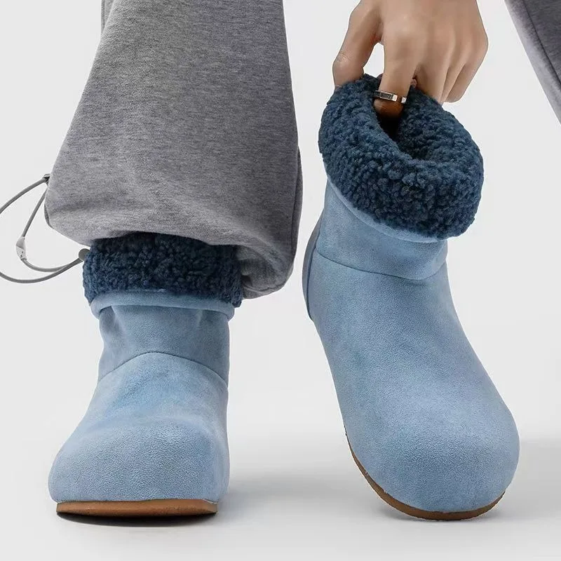 2026 New Women Boots Autumn and Winter Warm Plush High Top Imitation Deer Skin Casual Shoes Men Outdoor Fashionable Snow Boots