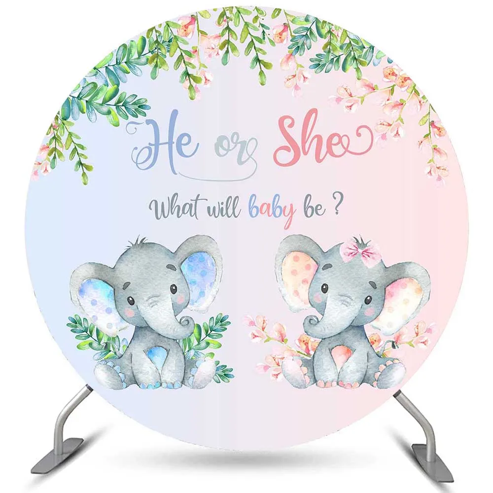 الجنس تكشف حفلة خلفية مستديرة الوردي الأزرق بالونات البقع صبي أو فتاة التصوير خلفية استحمام الطفل راية لوازم