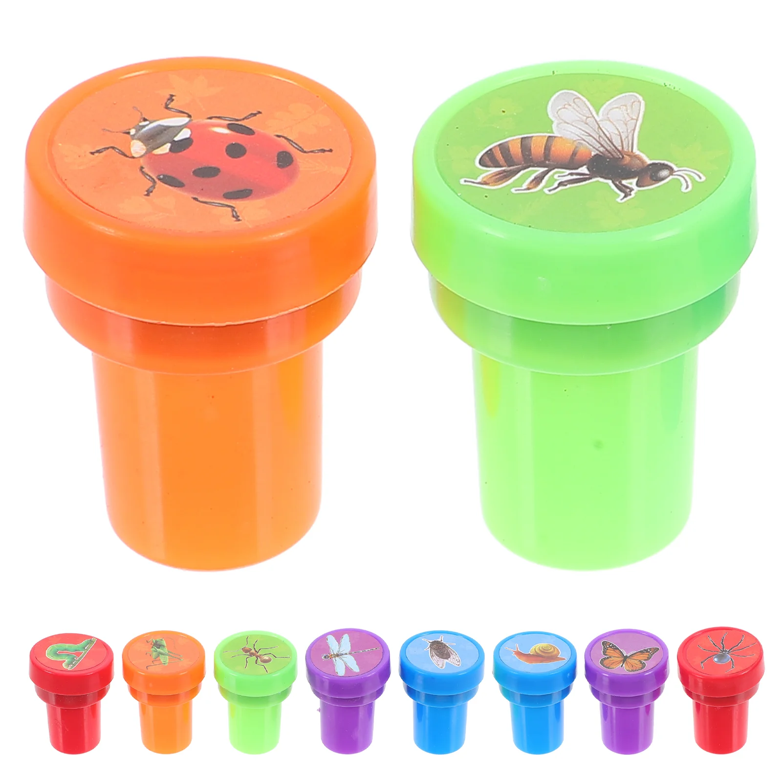 10 Pcs Insect Seal Plastic Stamp Decor Cute Animal Pattern Stamps for Journaling Kids Stampers