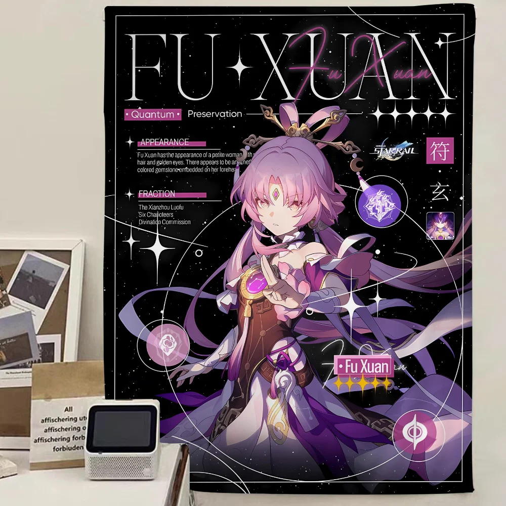 

Honkai Star Rail Fu Xuan DIY Wall Tapestry Hanging Tarot Hippie Wall Rugs Dorm INS Home Decor