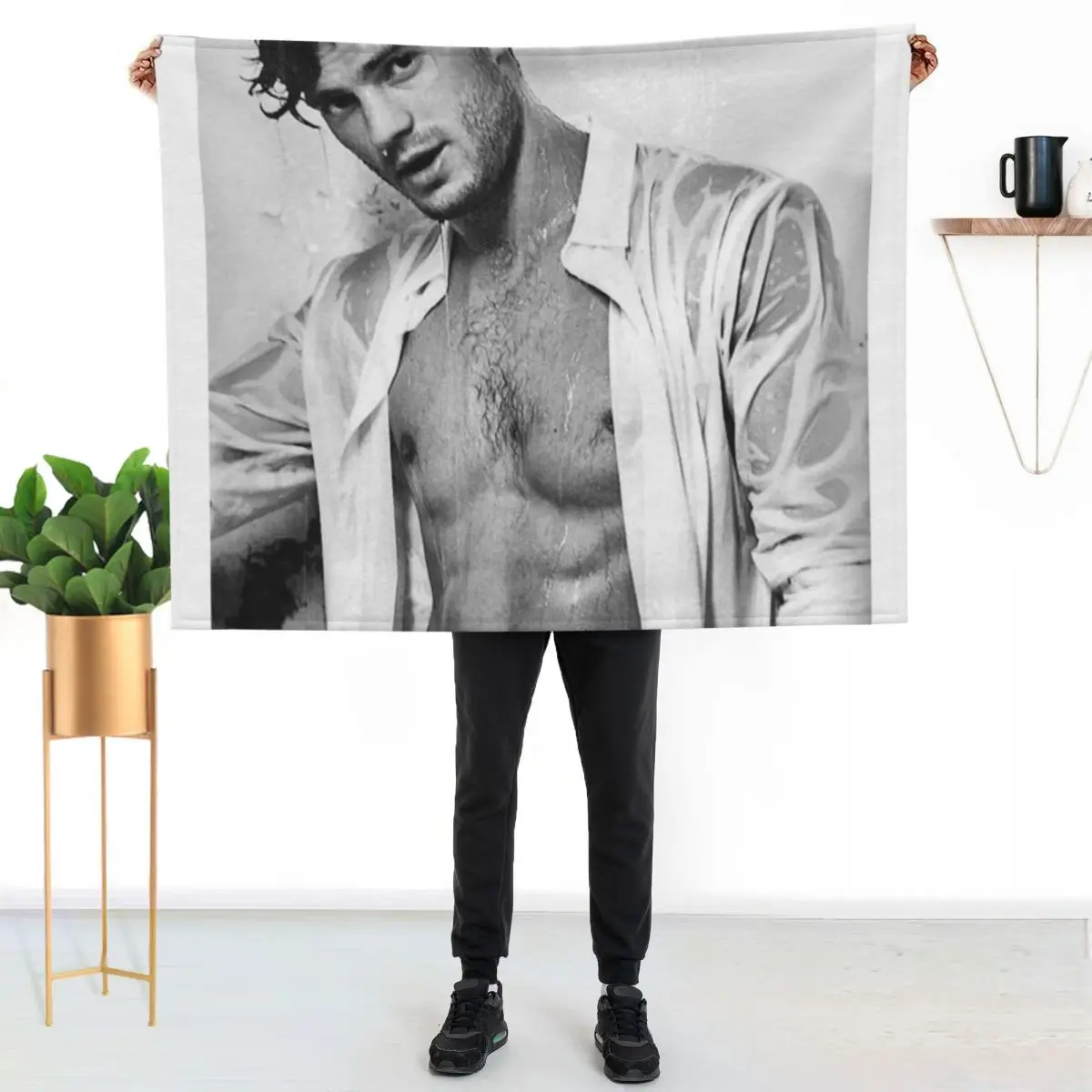 hi i'm mr. grey Throw Blanket couch cozy soft plush fuzzy picnic outdoor blanket