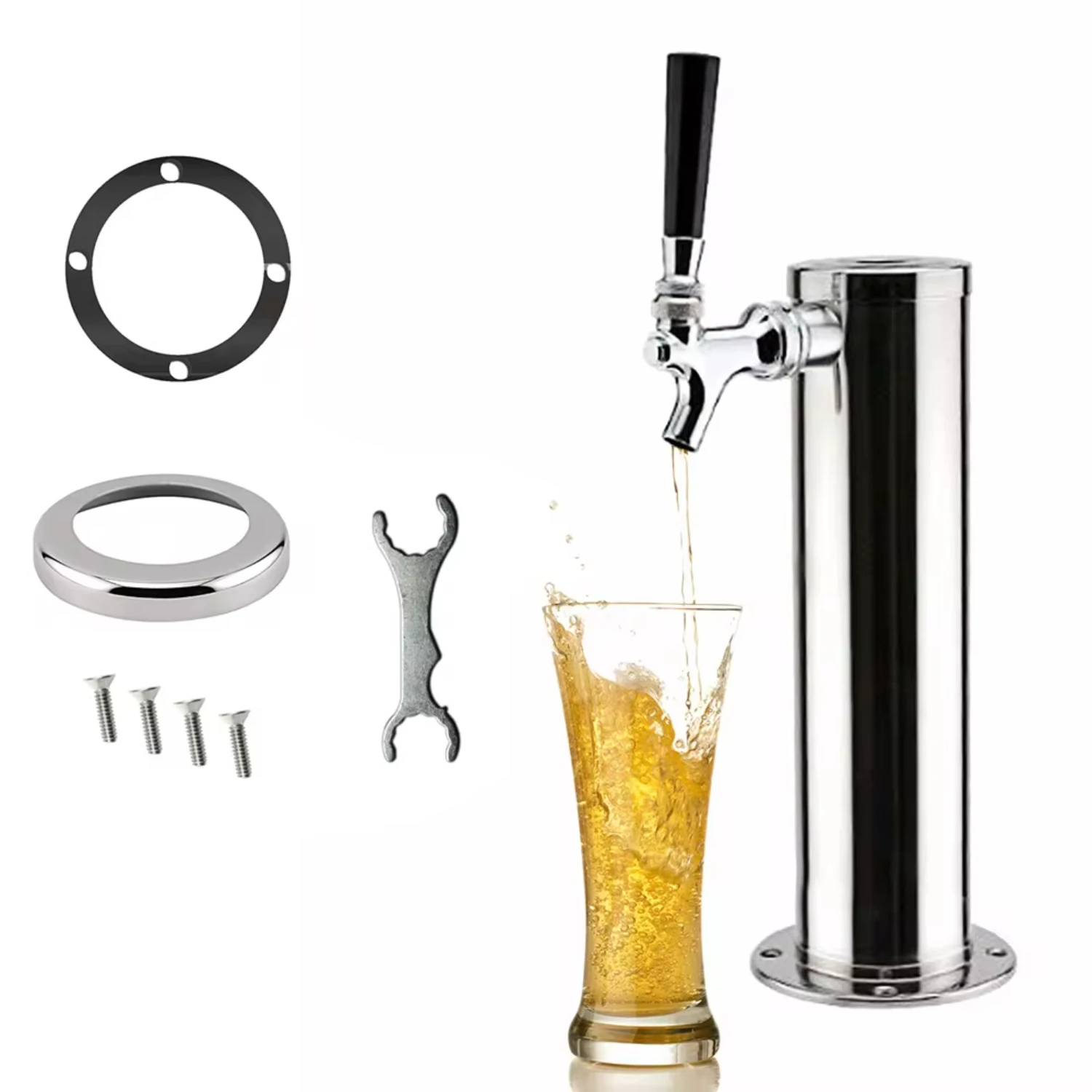 Stainless Steel Draft Beer Tower Set Single Tap Faucet Wine Single  Beer Tower Beer Tower   Brew