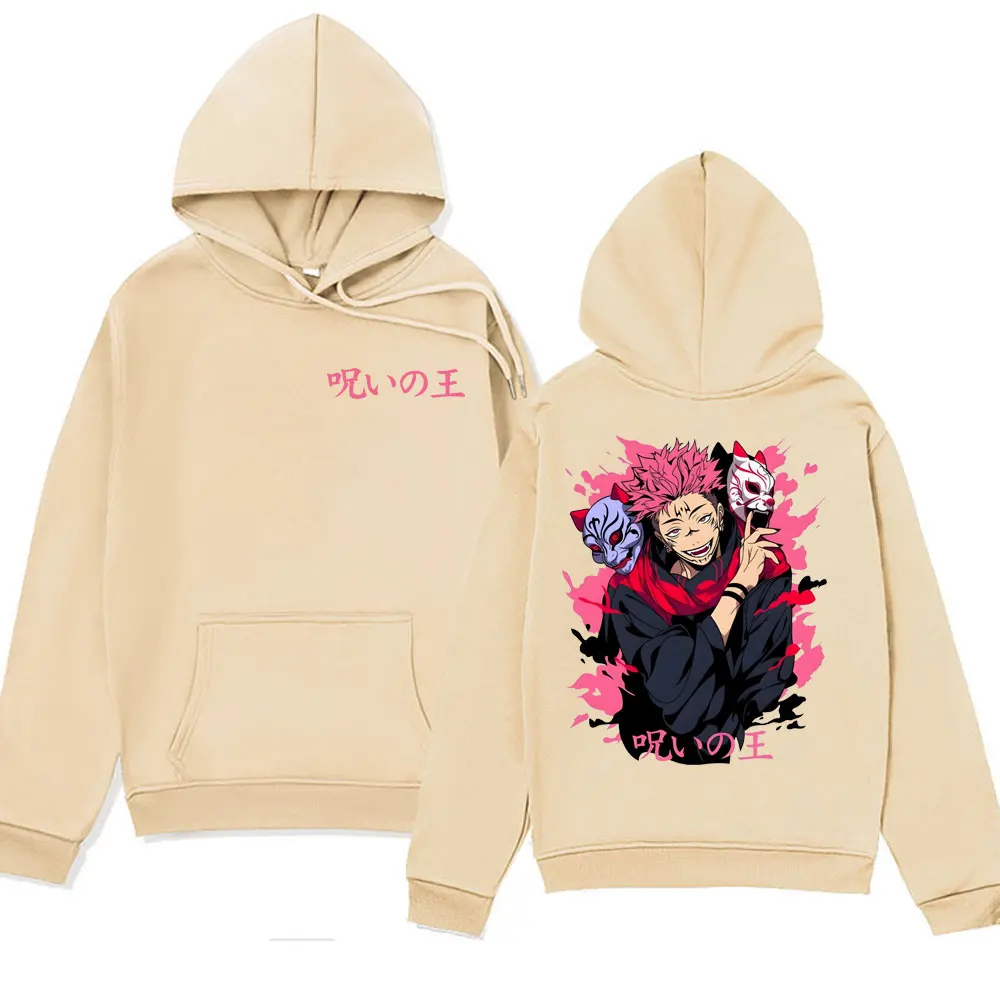 Jujutsu Kaisen Ryomen Sukuna Manga Hoodie Popular Anime Appliques Hooded Pullover Autumn Winter Fleece Plus Size Streetwear