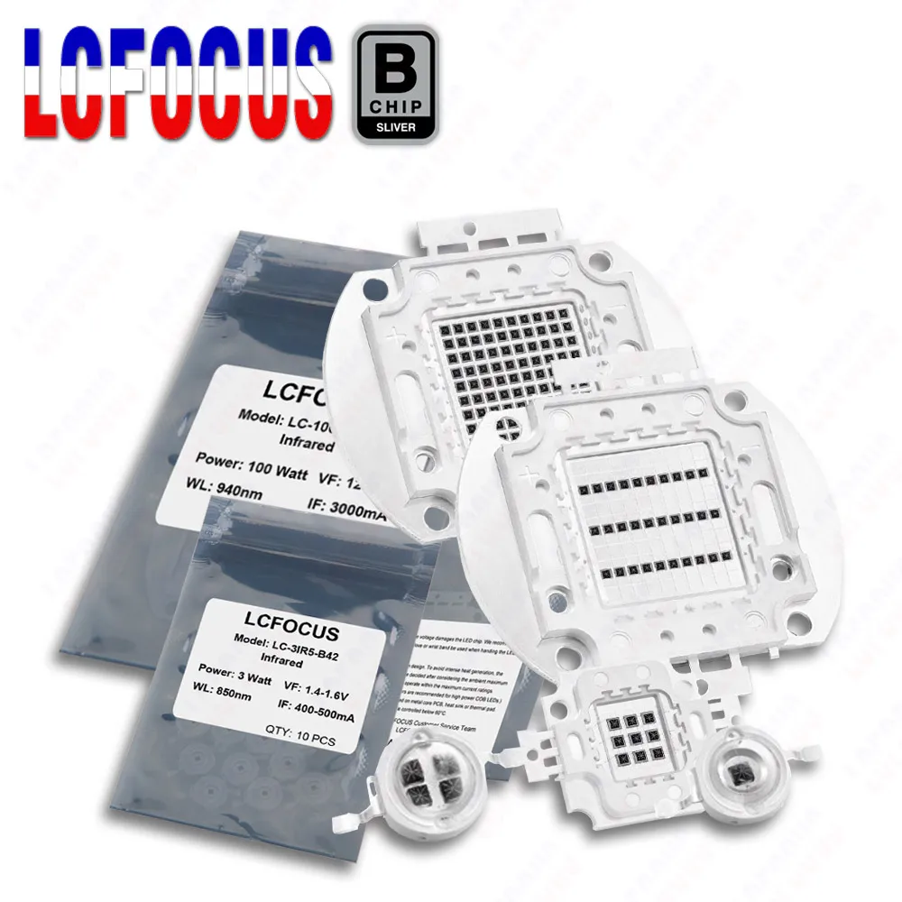 Podczerwień IR 730nm 850nm 940nm 3 watów 5 watów 10 watów 20 watów 30 watów 50 watów 100 watów chip LED koralik świetlny źródło światła do kamera telewizji przemysłowej monitoring noktowizyjny
