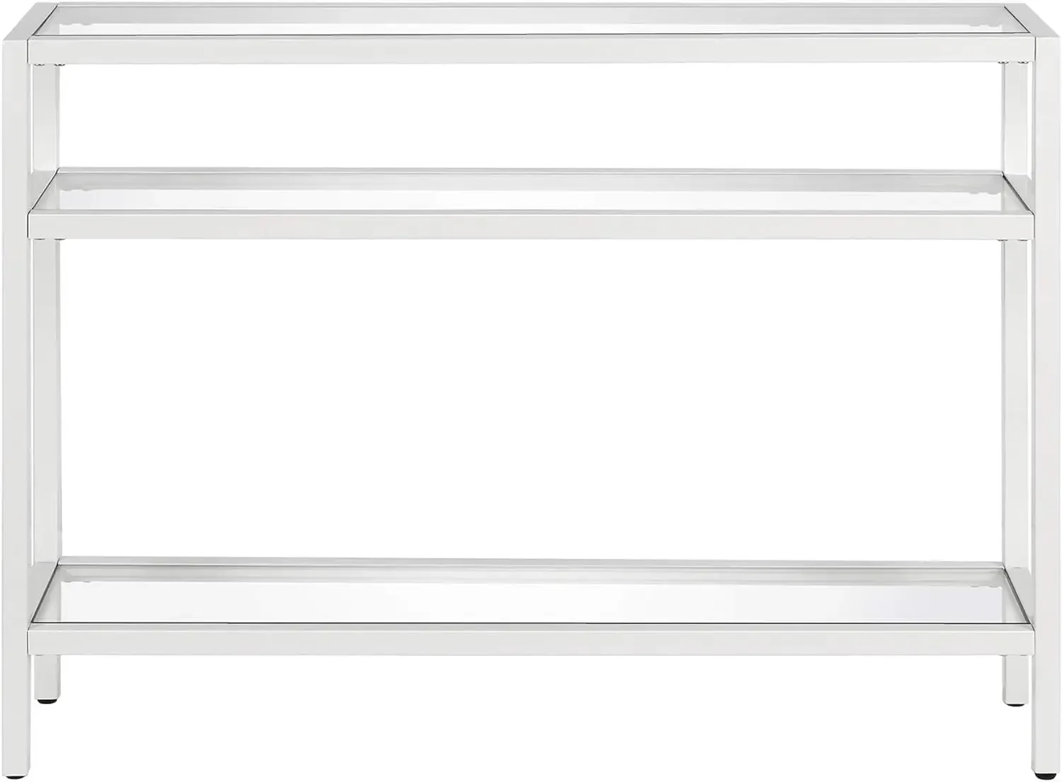 42" Wide Rectangular Console Table in White, Entryway Table, Accent Table for Living Room, Hallway