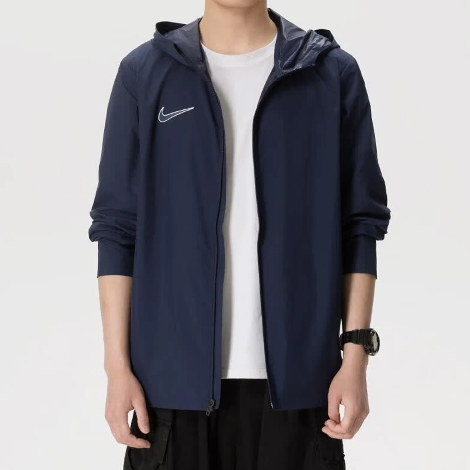 Nike genuine men's sports and leisure comfortable hooded zipper long sleeved jacket IX6960-44B