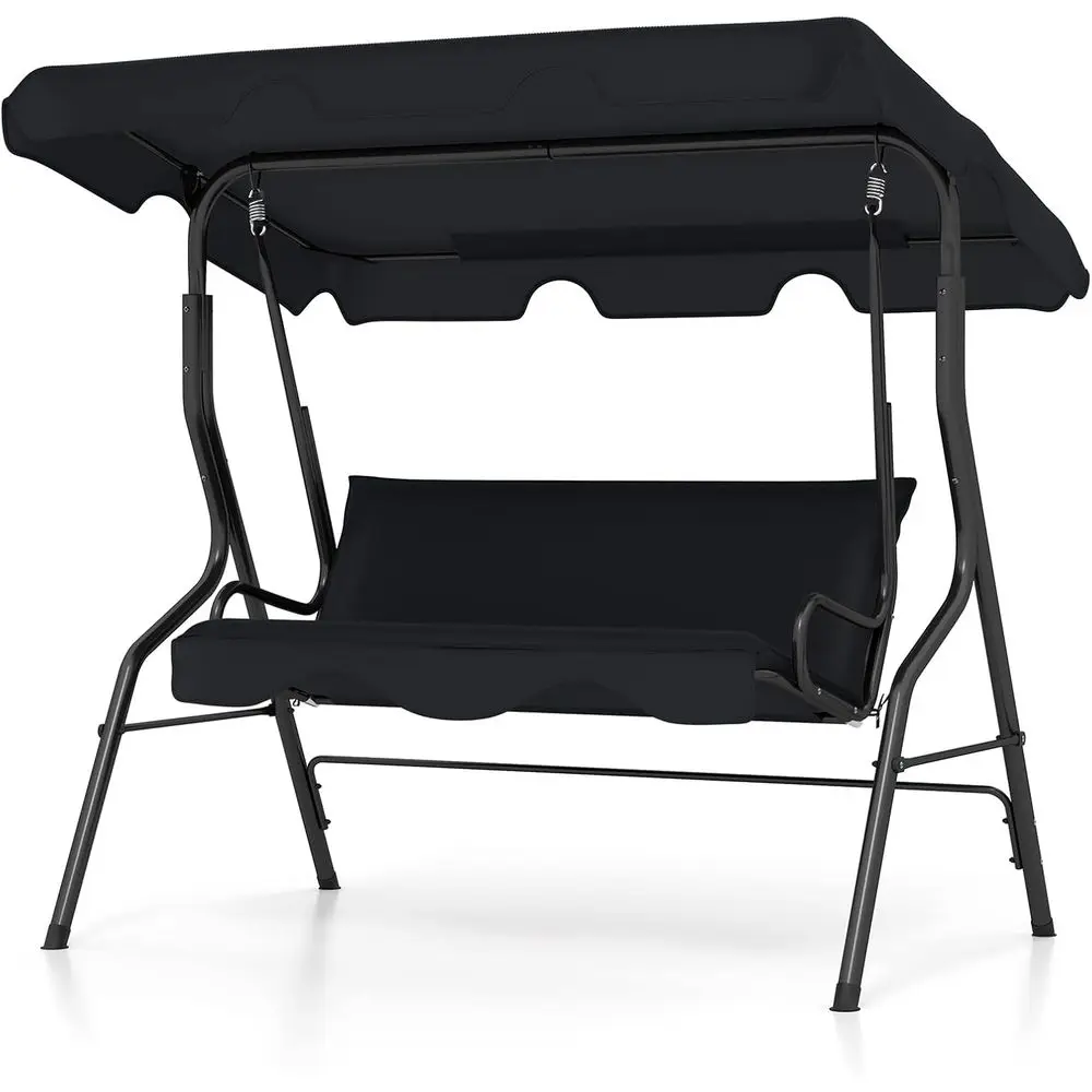 

Садовые качели для 3 человек со съемными подушками, стальной каркас с порошковым покрытием и навесом для улицы