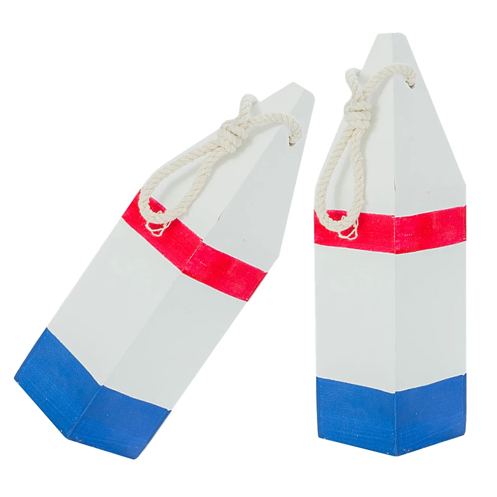 

2Pcs Vintage Nautical Buoy Wall Hanging Coastal Decor Wooden Sea Ocean Room Decoration Craft Decorations Wall Hanging Ornament