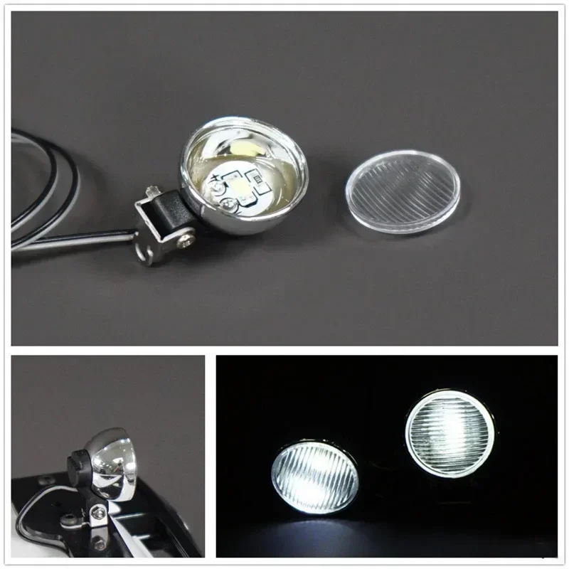LED 5V White Round Spotlight for 1/14 1/10 Tamiya RC Truck For scania For man For volvo