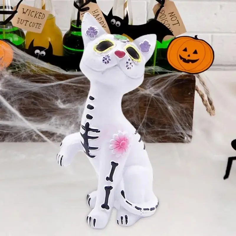 TOPLIVING Small Dog Cat Toy Halloween Animal Decor Festive Resin Animal Landscape Decors Garden Decors Party Supplies Holiday
