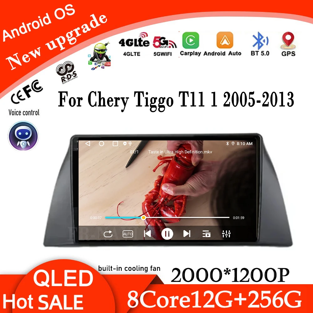 

9-дюймовый Android 14 для Chery Tiggo T11 1 2005-2013, автомобильный радиоплеер, автомобильная стереосистема, мультимедийное радио, навигация, экран Carplay player