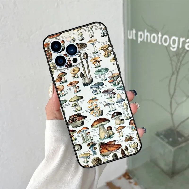 

Cartoon Mushroom Forest Phone Case For iPhone 16 15 11 12 14 13 Pro Max Mini X XS XSMax XR 7 8 Plus SE4 16e Silica Covers Fundas