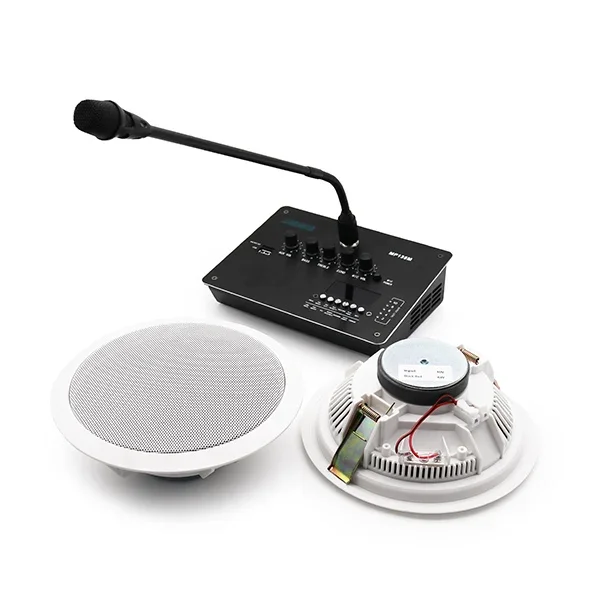 Public Address High Quality Wireless Desktop Gooseneck Remote Paging Microphone with 100v 4 8 16 ohm Amplifier