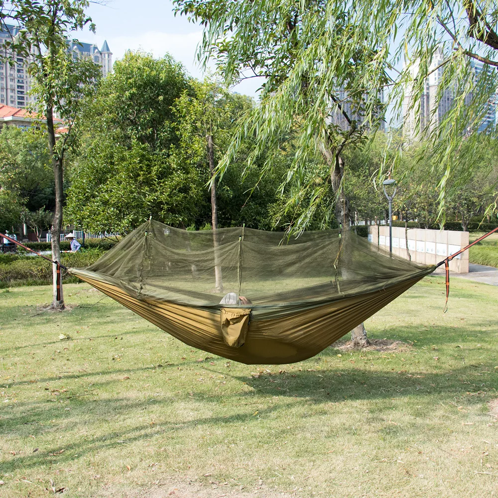 Double Mosquito Net Hammock, Outdoor Camping, Anti-Rollover, Oversized Umbrella Cloth, Anti-Rollover Cloth, 300 × 200cm