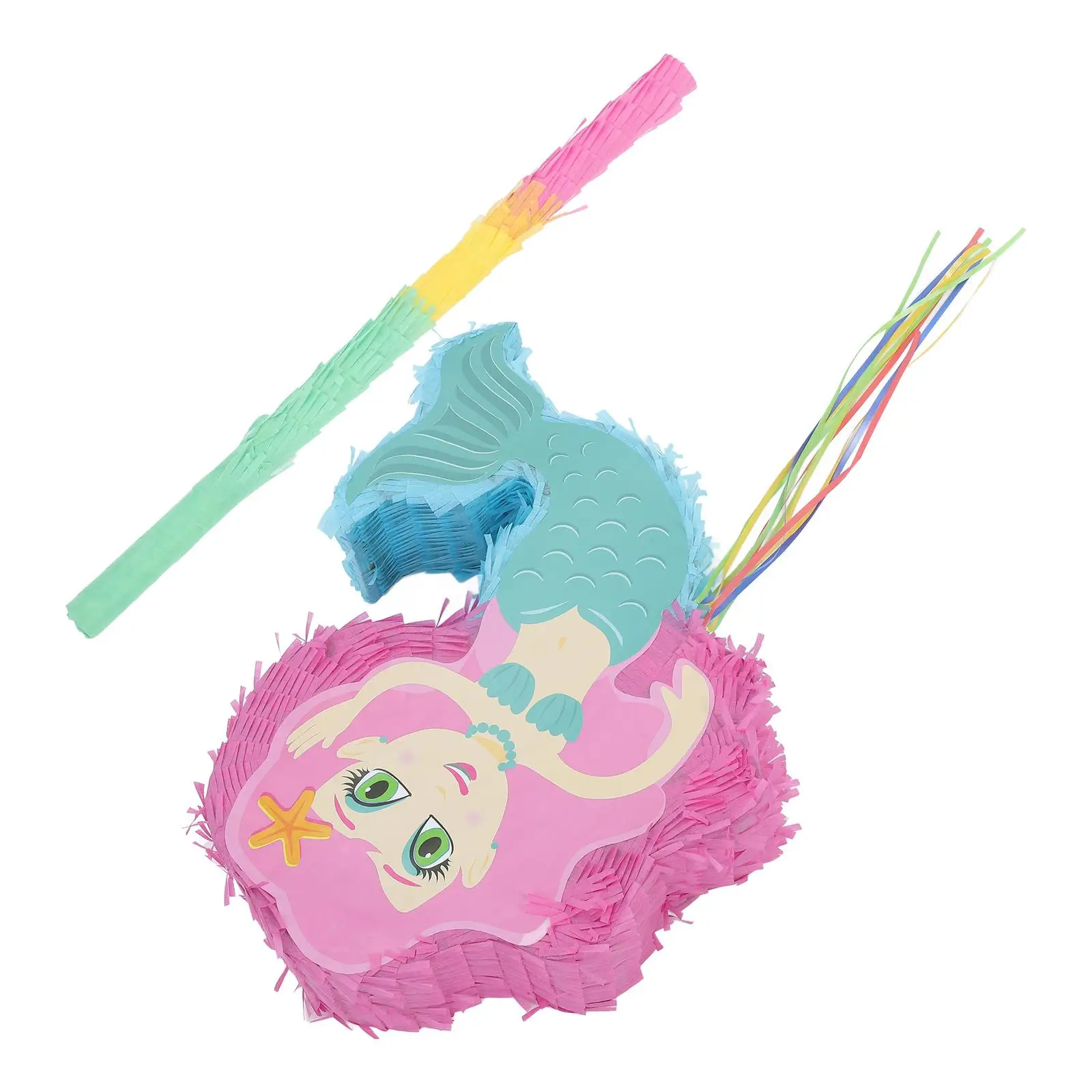 

Mermaid Pinata Fish Theme Supplies Girls Birthday Paper Party Decorations Princess Candy Filler Banners Balloon Decor