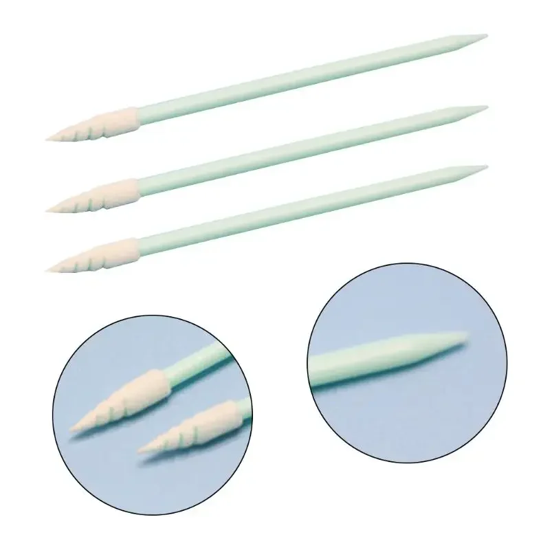 Sdotter 100Pcs/Pack Small Pointed Tips Sponge Cleaning Swab Lint Dust Free Sticks for PCB Board Electronics Small Area