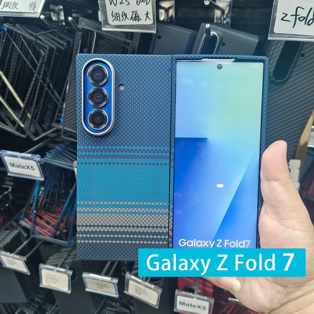 สำหรับซัมซุง กาแลคซี่ ซีพับ 7 เคสคาร์บอนไฟเบอร์อะรามิดเคฟลาร์ฝาครอบเกราะน้ำหนักเบาบางเฉียบฝาครอบป้องกันทนทานทนทาน