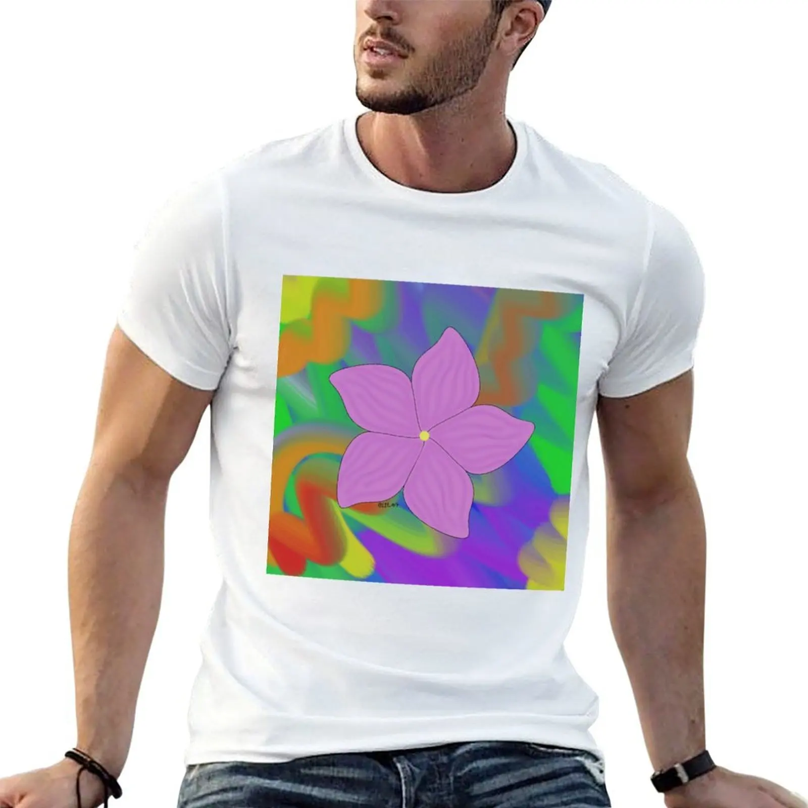 Wavy Flower T-Shirt designer shirts Man t-shirt mens white t shirts