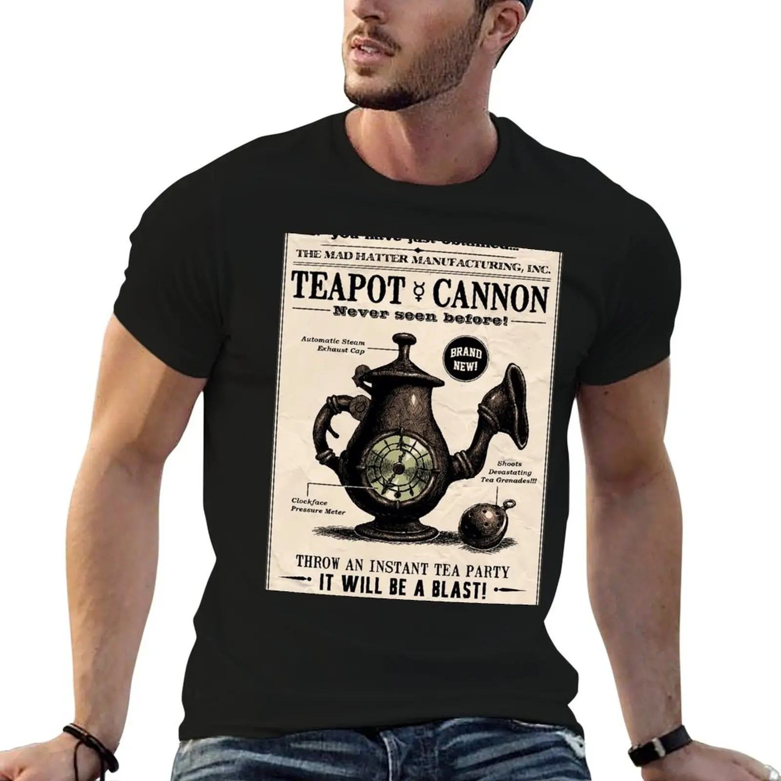 

man shirt t Cannon Madness for man cotton graphic shirts man shirts Returns) t Teapot luxury t T-Shirt (Alice