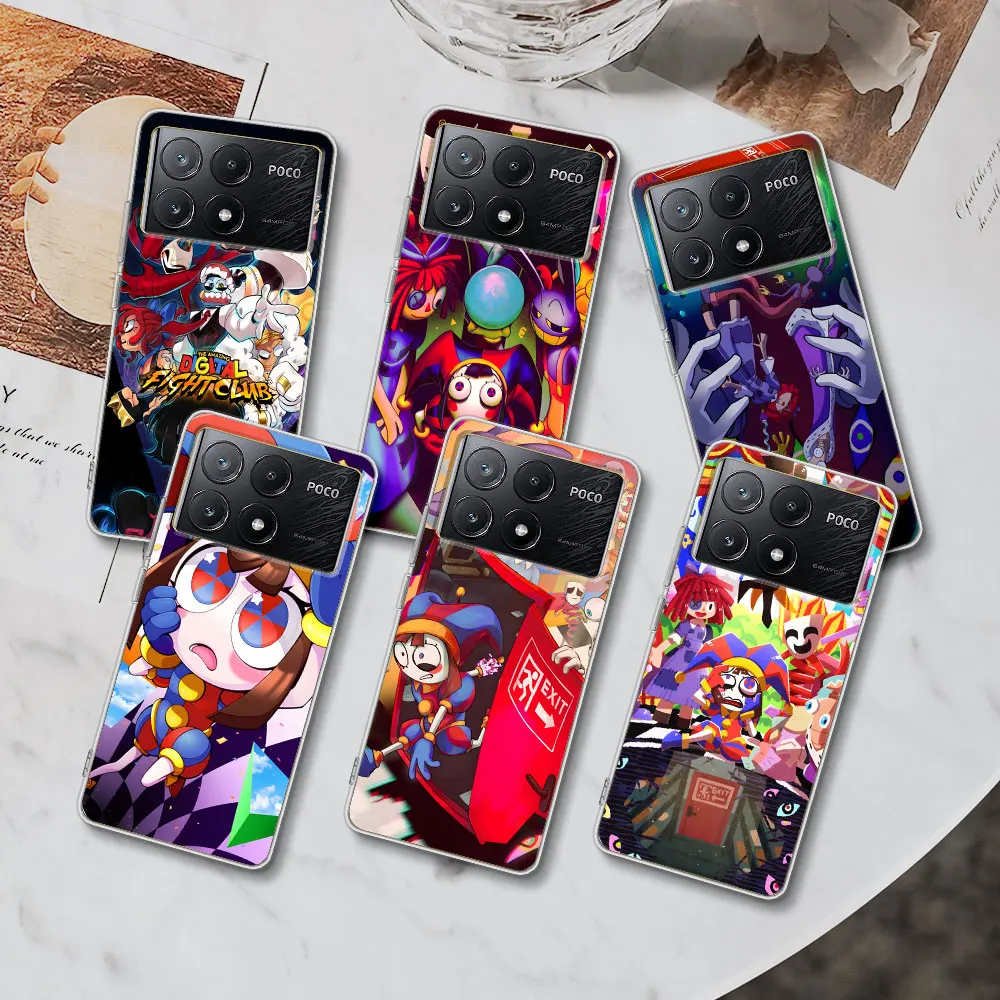 Pomni Amazing Digital Circus Case for Xiaomi Poco X6 X5 F4 M5s X3 NFC F1 F5 M5 M3 M4 GT F3 F2 X4 Pro Transparent TPU Phone Cover