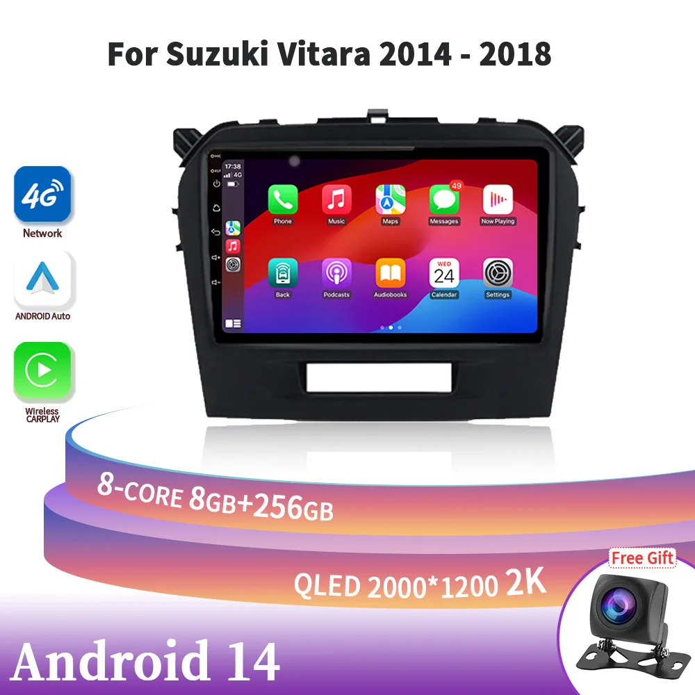 

Android 14 For Suzuki Vitara 2014-2018 Car Radio Multimedia Navigation Wireless Carplay Stereo Head Unit 2DIN Screen 4G GPS Wifi