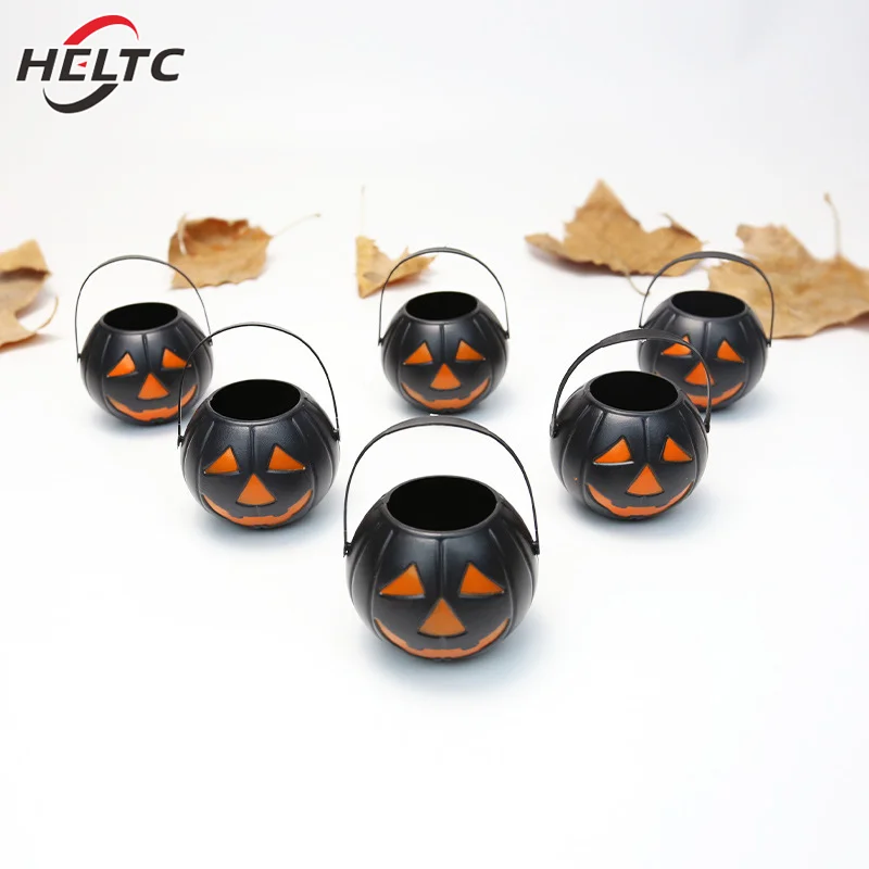 1/6pcs Halloween Candy Bucket Mini Pumpkin Bucket Kids Trick Or Treat Toy Portable Candy Jar Home Decor Halloween Party Decor