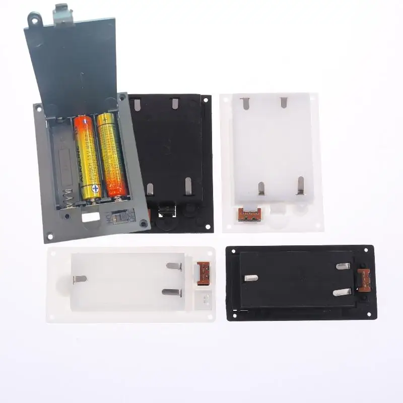 1/3 Stück Kunststoff 2x3x AAA Rechteckiger eingebetteter Batteriehalter Aufbewahrungsbox mit Schalterabdeckung - Batterieshülle