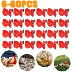 6-60PCS Chicken Duck Drinking Bowl Automatic Chick Ducks Drinker Plastic Feeder Poultry Farm Water Drinking Cups Easy Install