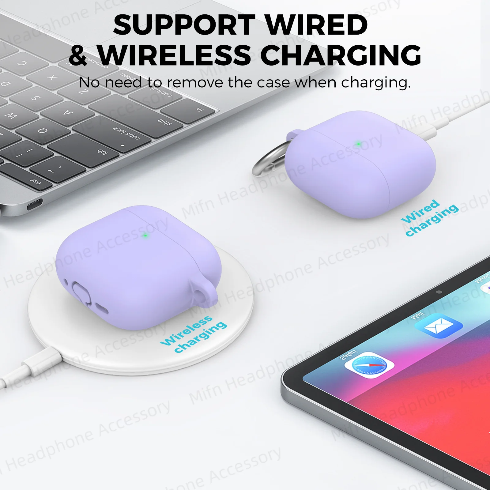 Чехол для AirPod Pro 3, чехол для наушников Apple Airpods Bluetooth с брелоком, мягкий силиконовый чехол для AirPods 4/Pro, защитный чехол