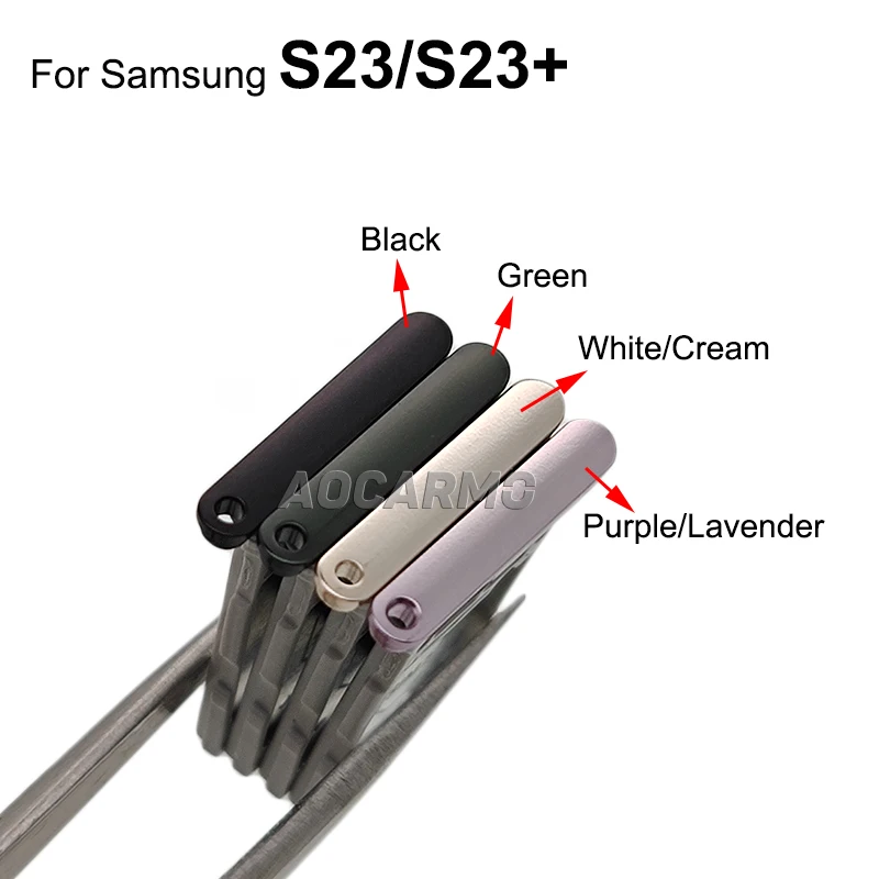 Aocarmo Single & Dual SIM Card Tray Card Slot Holder For Samsung Galaxy S23 Ultra S23Plus S23+ Replacement Parts