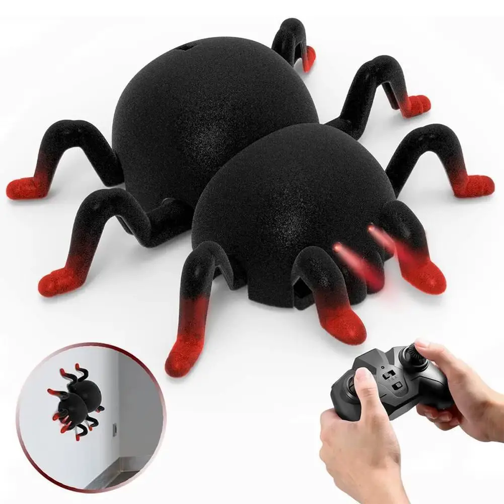 Remote Control Wall Climbing Spider Toy Realistic RC Wall Climber Animal Prank Trick Toy For Kids Halloween Christmas Gift