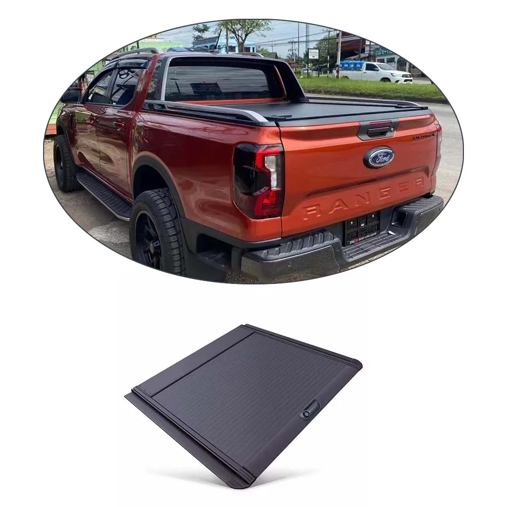 

Aluminum Pickup Truck Bed Cover Hard Retractable Tonneau Cover Bed Roll-Up Cover For Ford Ranger