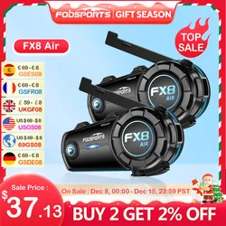 Fodsports FX8 Air 2 Riders Intercom Motorcycle Helmet Headset Bluetooth 5.0 Moto FM Waterproof Headset 1000m Intercoms