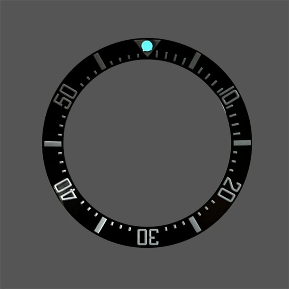 40mm Watch Bezel Inset Case Outer Ring Watch Case Ceramic Ring Mouth MOD Light Ice Blue luminous