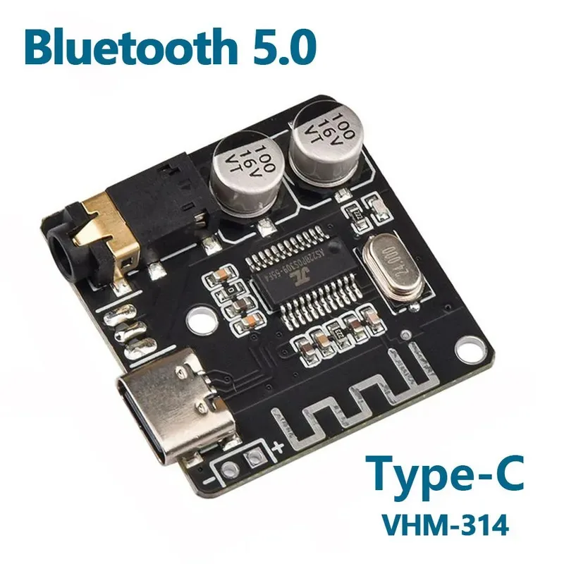 

Bluetooth 5.0 MP3 Decoding Board Audio Receiver Module Type-C Interface Stereo Output VHM-314 (1 piece)