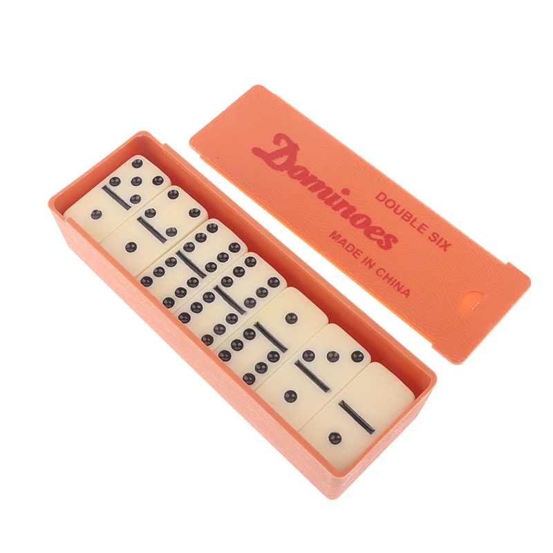 【BS】Domino-spelset met doos Melamine 28 dominostenen Tegels Geschenken Professioneel tafelspel Multifunctioneel voor familiespel Decor