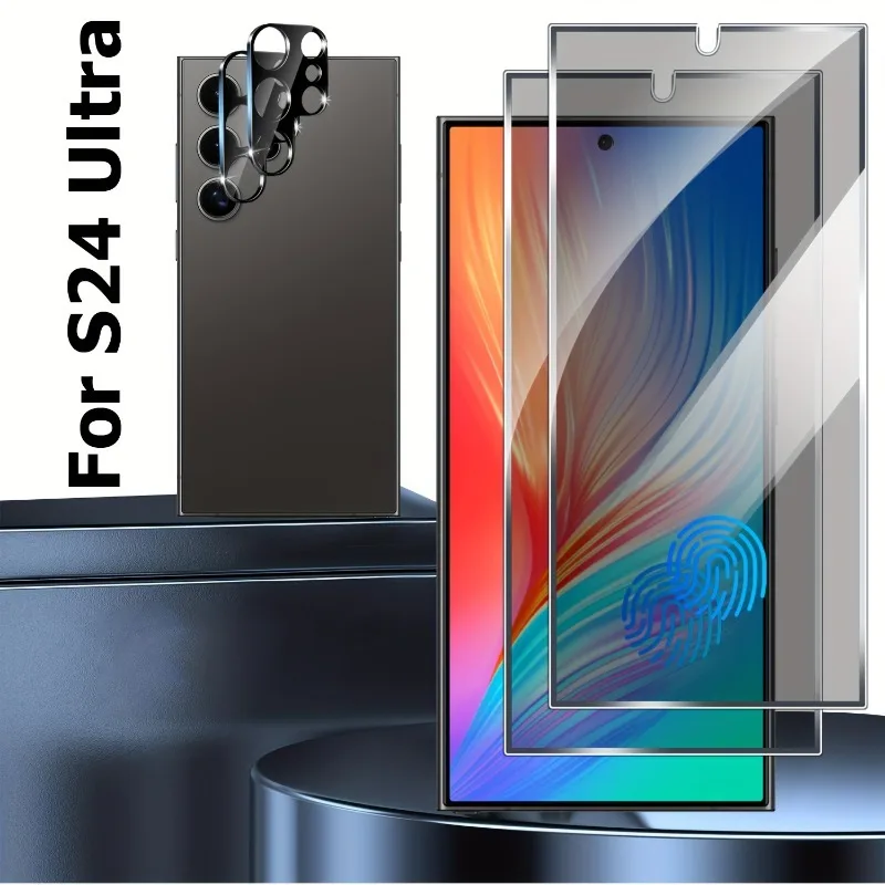 

2+2Pack Screen Protector with Camera Lens Protector for Galaxy S25 S24 Ultra S23 S22 S21 Plus S24 S25 FE S25EDGE Glass