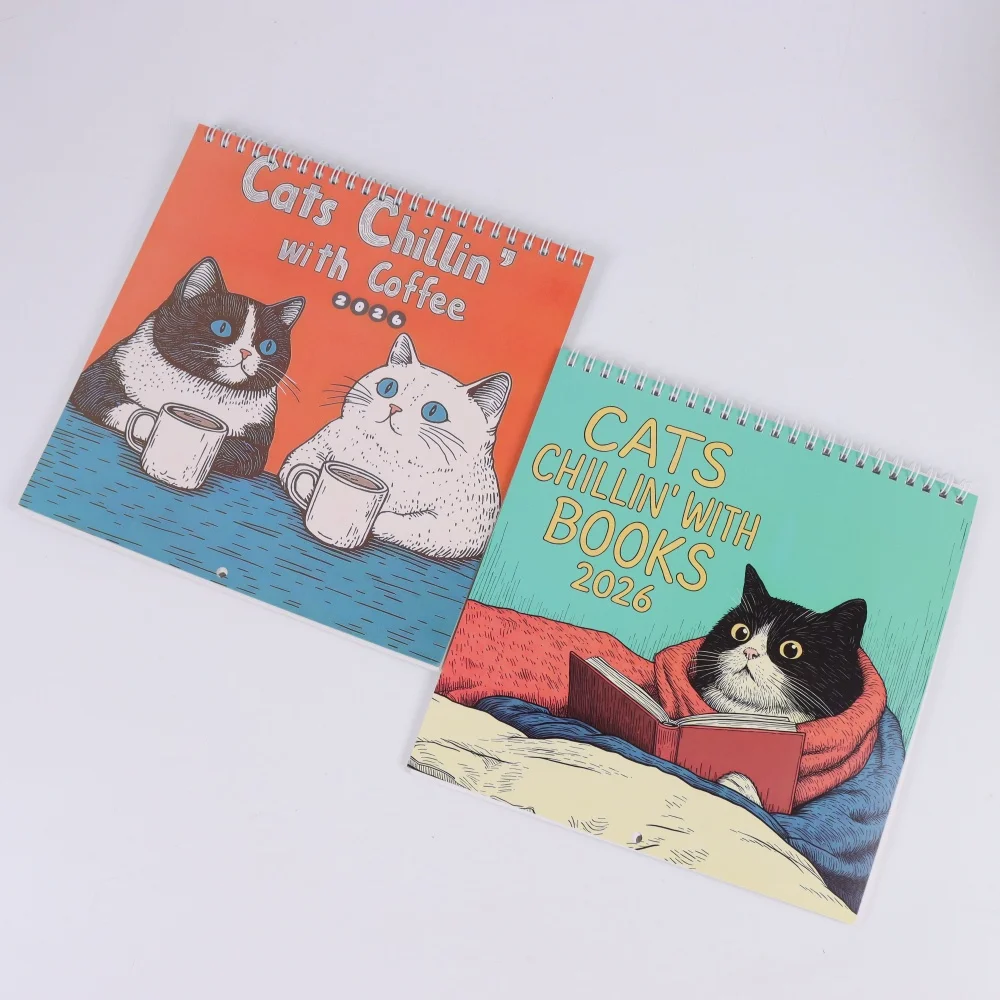 

2026 Wall Calendar - Fun Fashion Monthly Planner, January to December, Desktop Decor for Home or Office, Gift for Cat Lovers