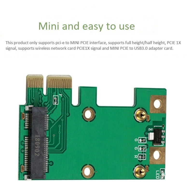 PCIE to Mini PCIE Adapter Card, Efficient, Lightweight and Portable Mini PCIE to USB3.0 Adapter Card